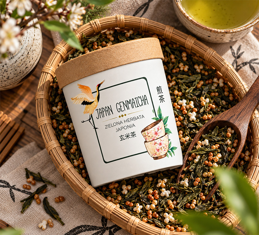 Japan Genmaicha Leo Tea – japońska herbata Genmaicha w kubku tekturowym